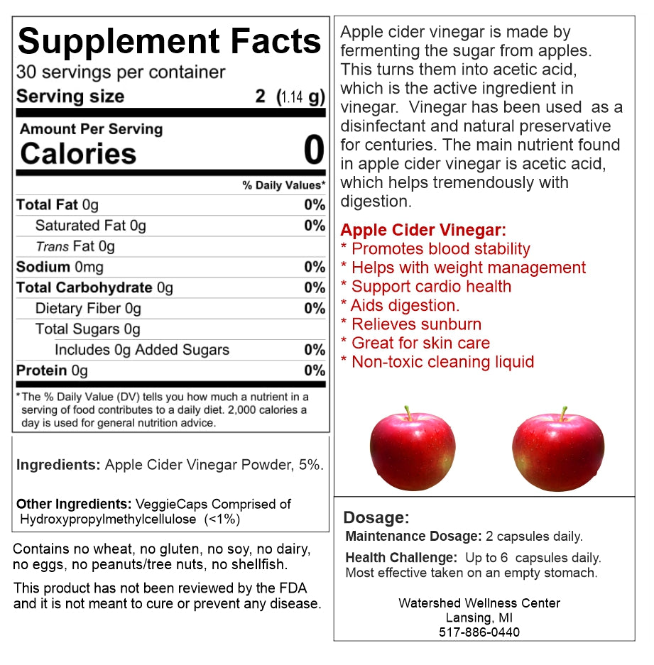 Apple Cider Vinegar Capsules (60 Capsules)