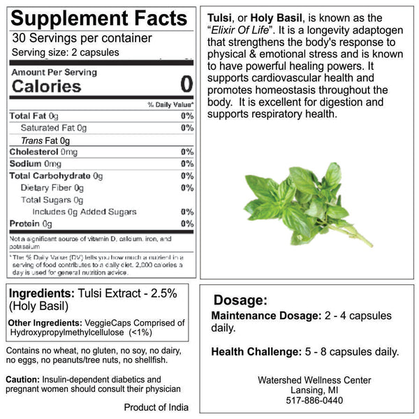 Holy Basil Capsules watershedwellness