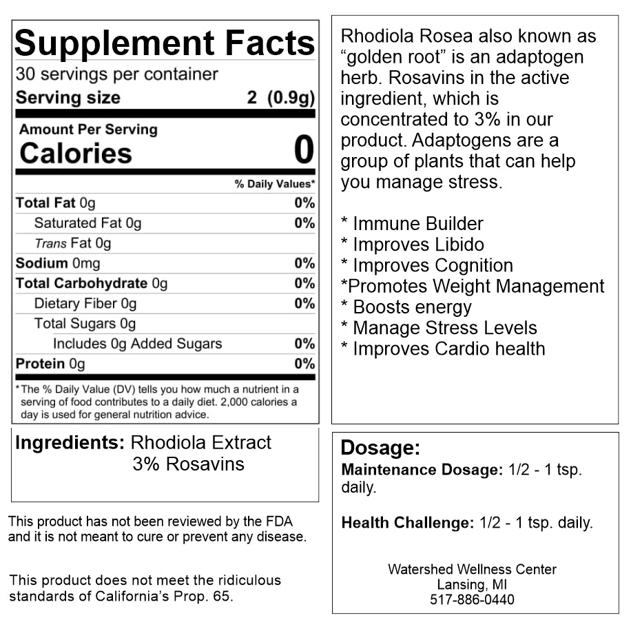 Rhodiola Rosea Powder 2 oz