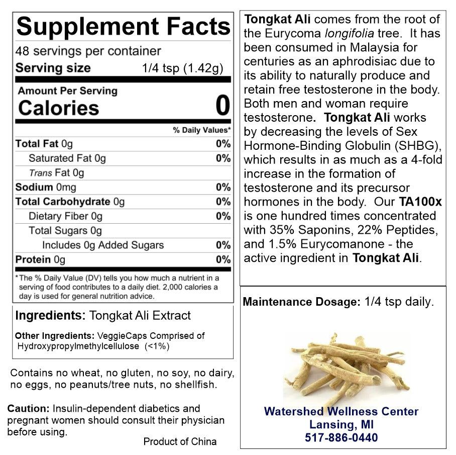 Tongkat Ali 100x powder 2 oz