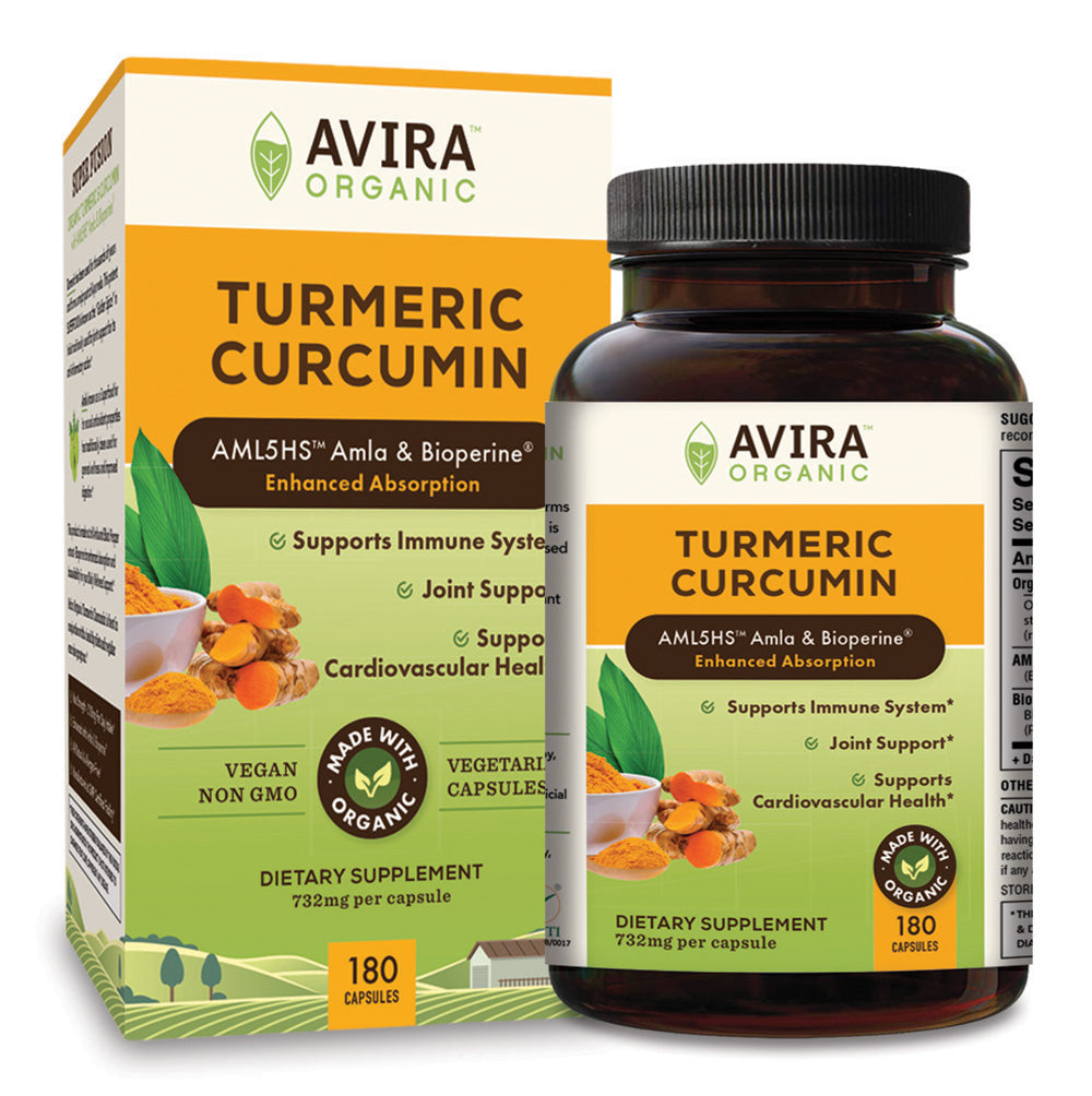 Avira Organic Turmeric Curcumin 180 capsules