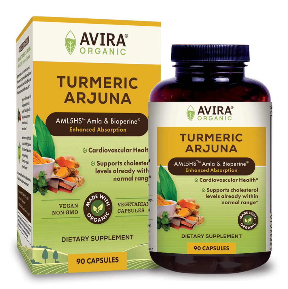 Avira Organic Turmeric /ARJUNA 90 capsules