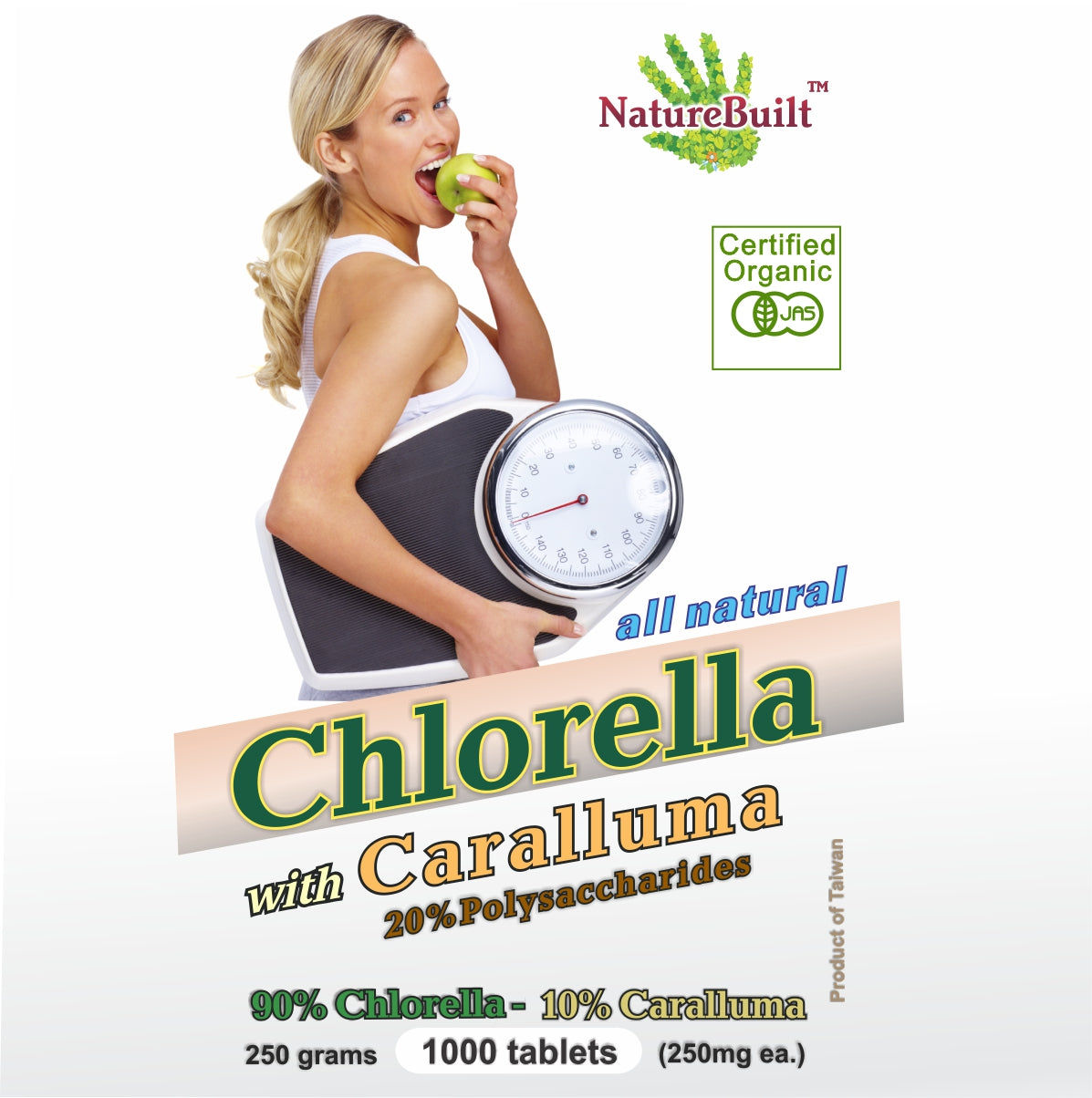 NatureBuilt 90% Chlorella 10% Caralluma 1000 Tablets