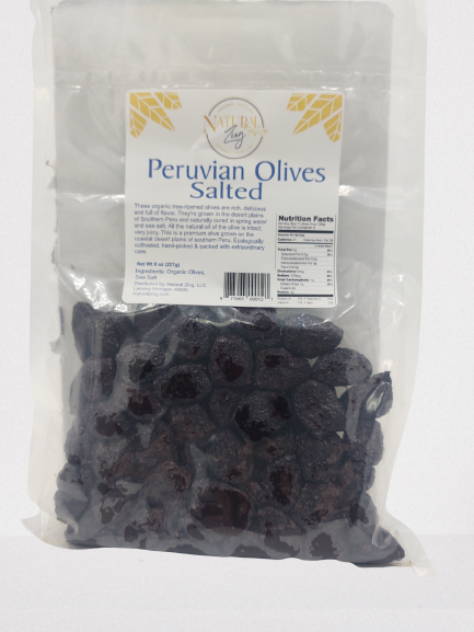 Peruvian Black Dried Olives (Pitted) 8 oz bag