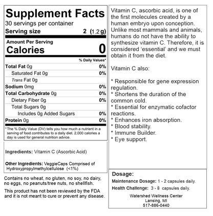 Vitamin C (Ascorbic Acid) Capsules