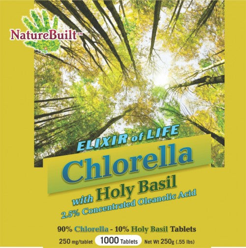 NatureBuilt 90% Chlorella 10% Holy Basil Tablets